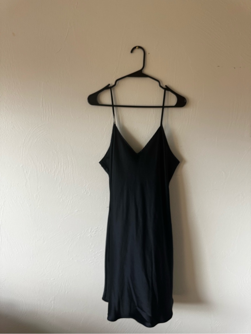 Quince Black Spaghetti-Strap Mini Slip Dress